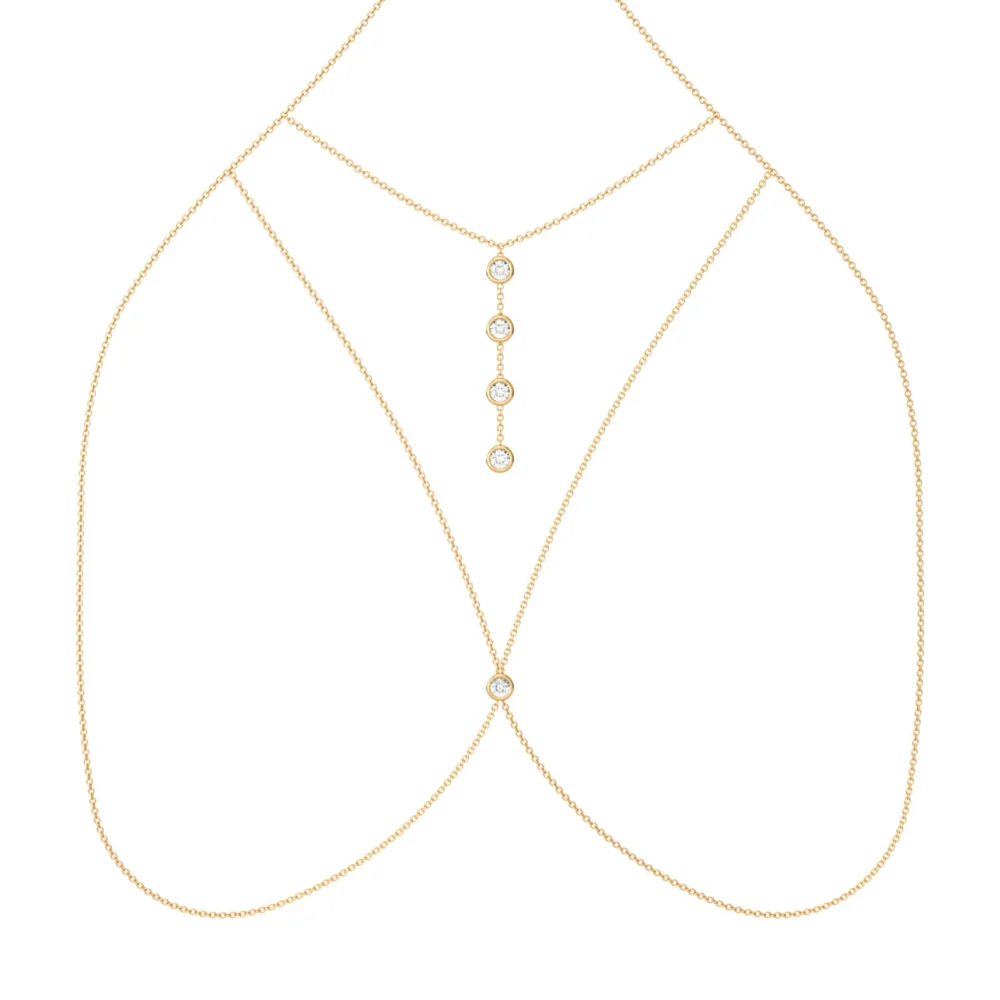 Pauline Body Chain-Yellow Gold- Aquae Jewels - Exquisite Jewelry