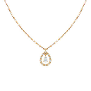 collier diamant-goutte de poire-18k-or