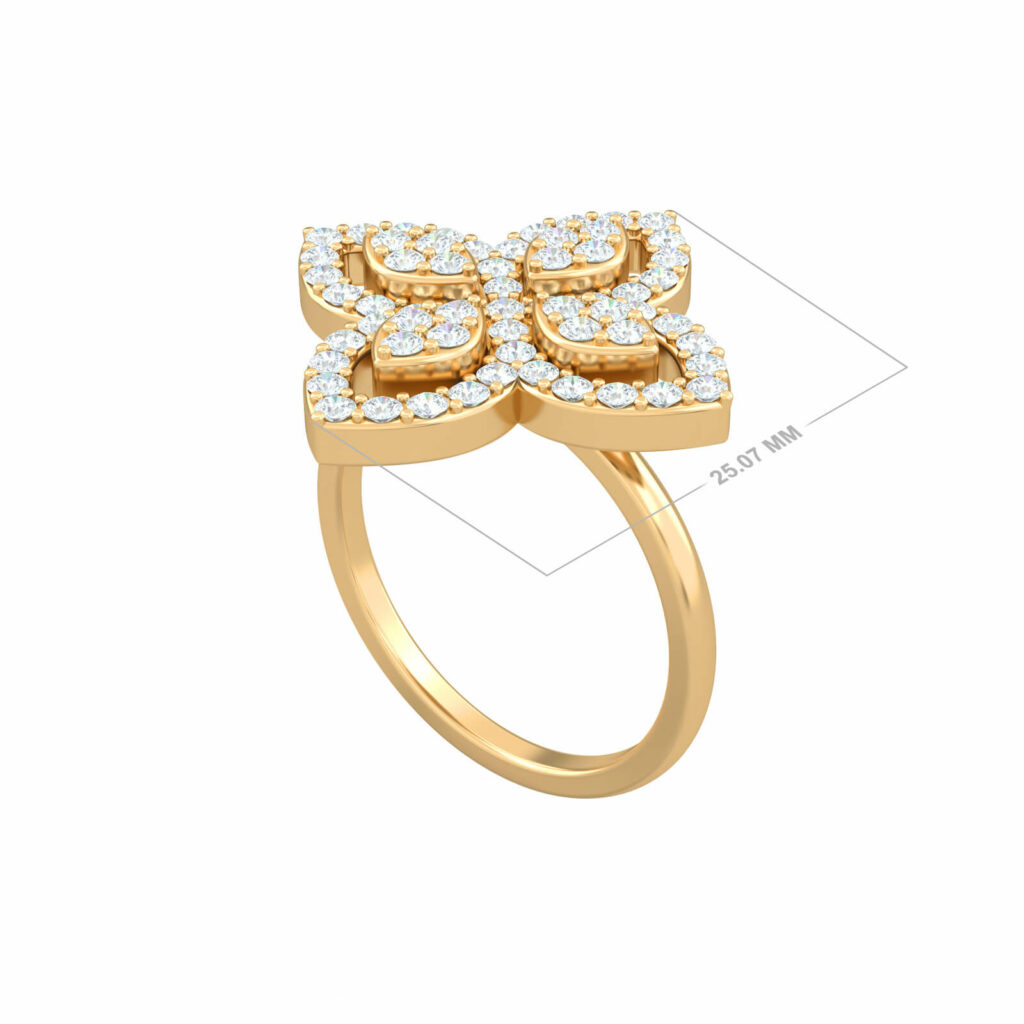 anello elegante-diamante-felicità-premium-18k-oro