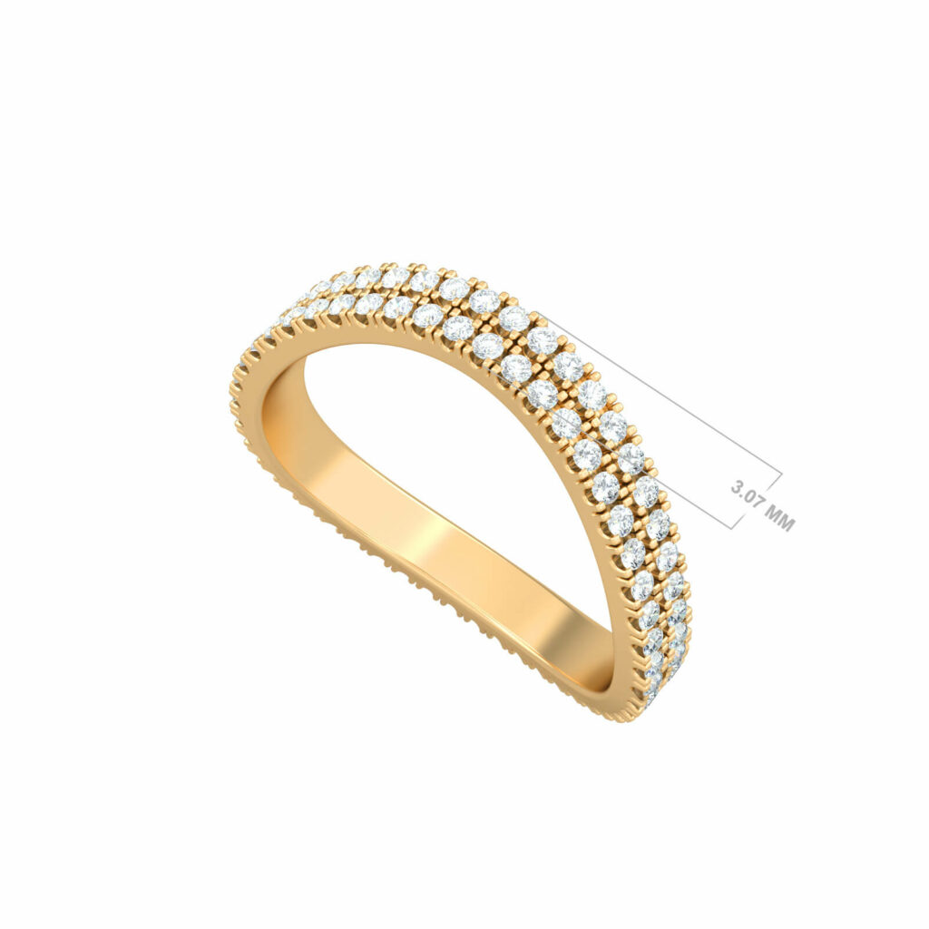 anneau d'or de luxe-swing-two-diamond-rows-18k-or