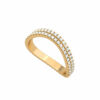 anneau d'or de luxe-swing-two-diamond-rows-18k-or