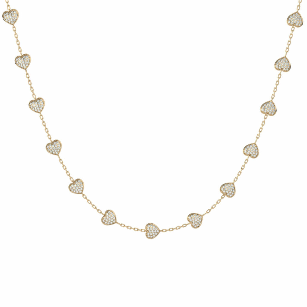 Diamant-Herz-Halsketten-Konstellation-18k-Golddiamanten