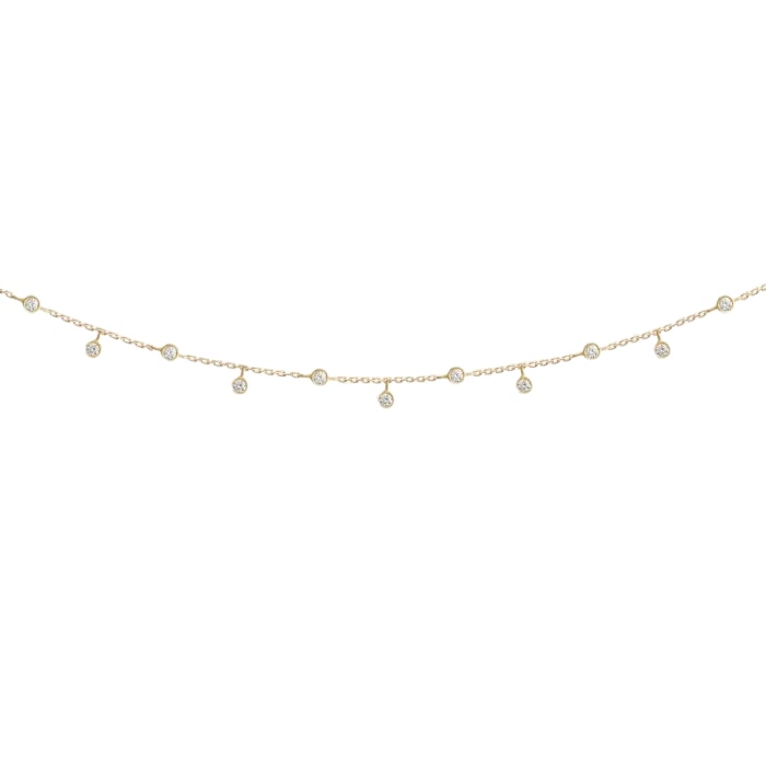 Diamond Cable Choker Asteroid in 18K Gold with White Micro-Diamonds