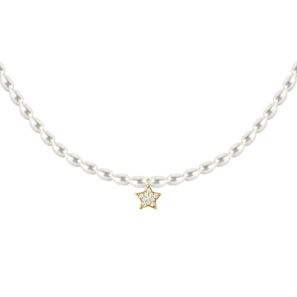 Star Pearl Choker – Little Star Pearls Choker in 18k Gold with Diamonds