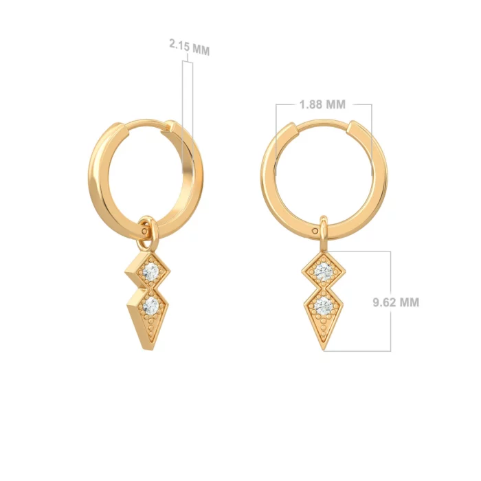 Mini-boucles d'oreilles Clovis - or jaune - Aquae Jewels - Exquisite Jewelry
