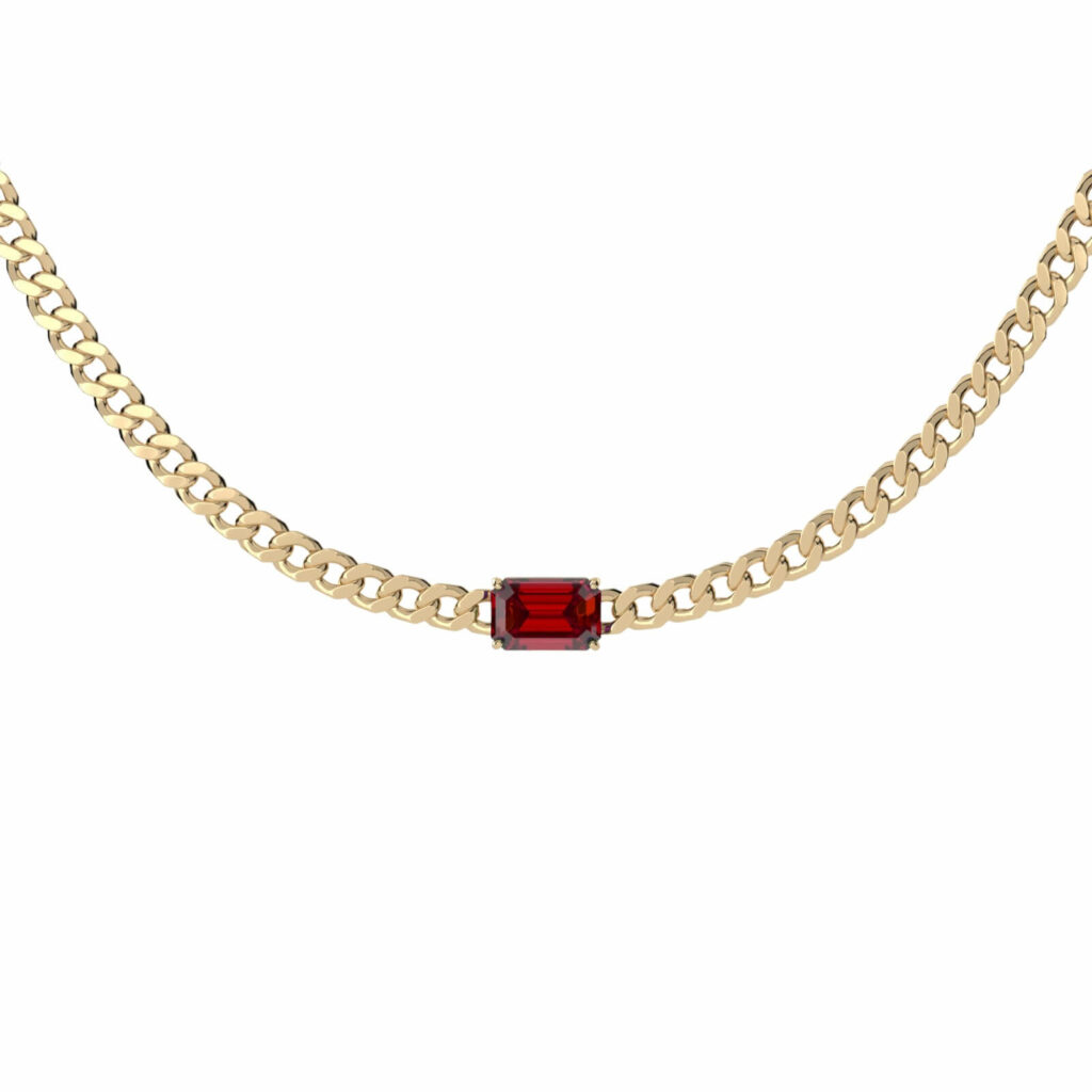 Cuban Emerald-Cut Choker-RUBY-Y