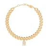 Diamond Letter Cuban Anklet - yellow gold - Aquae Jewels - Exquisite Jewelry