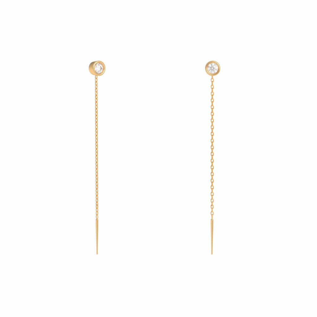 Enfile-boucles d'oreilles Solitaire - YG - 1