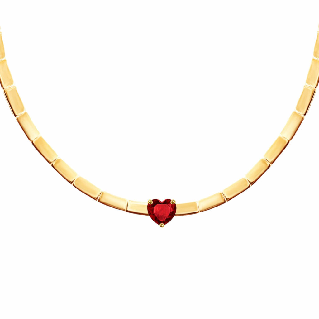 Collier Chiara en forme de cœur-RUBY-Y