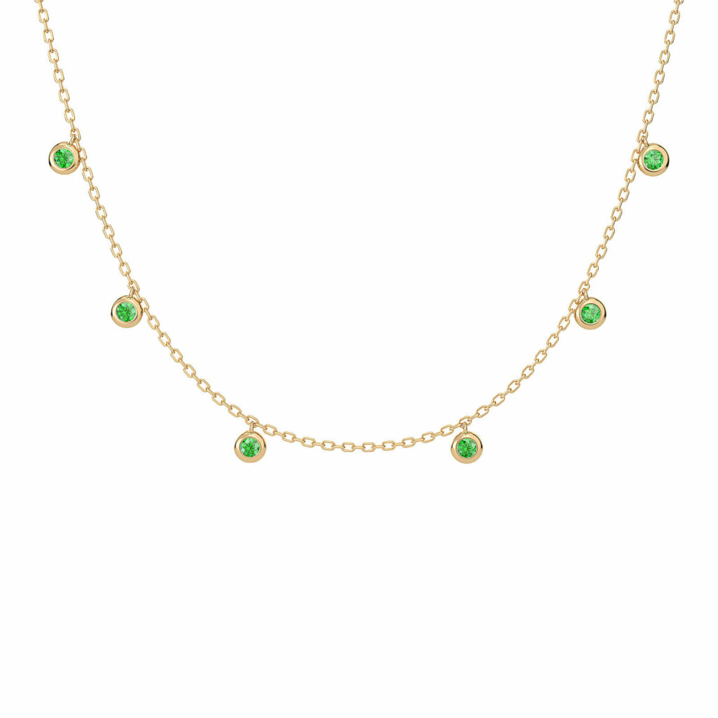 Precious Stone Choker - Constellation Pendant Necklace in 18K Gold