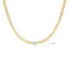 Diamond Chain Choker Necklace – Thin Chain Choker with Solitaire Diamond in 18K Gold