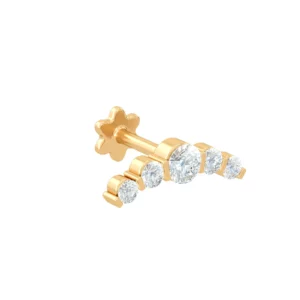 5 Diamonds Arch Piercing -yellow gold- Aquae Jewels - Exquisite Jewelry