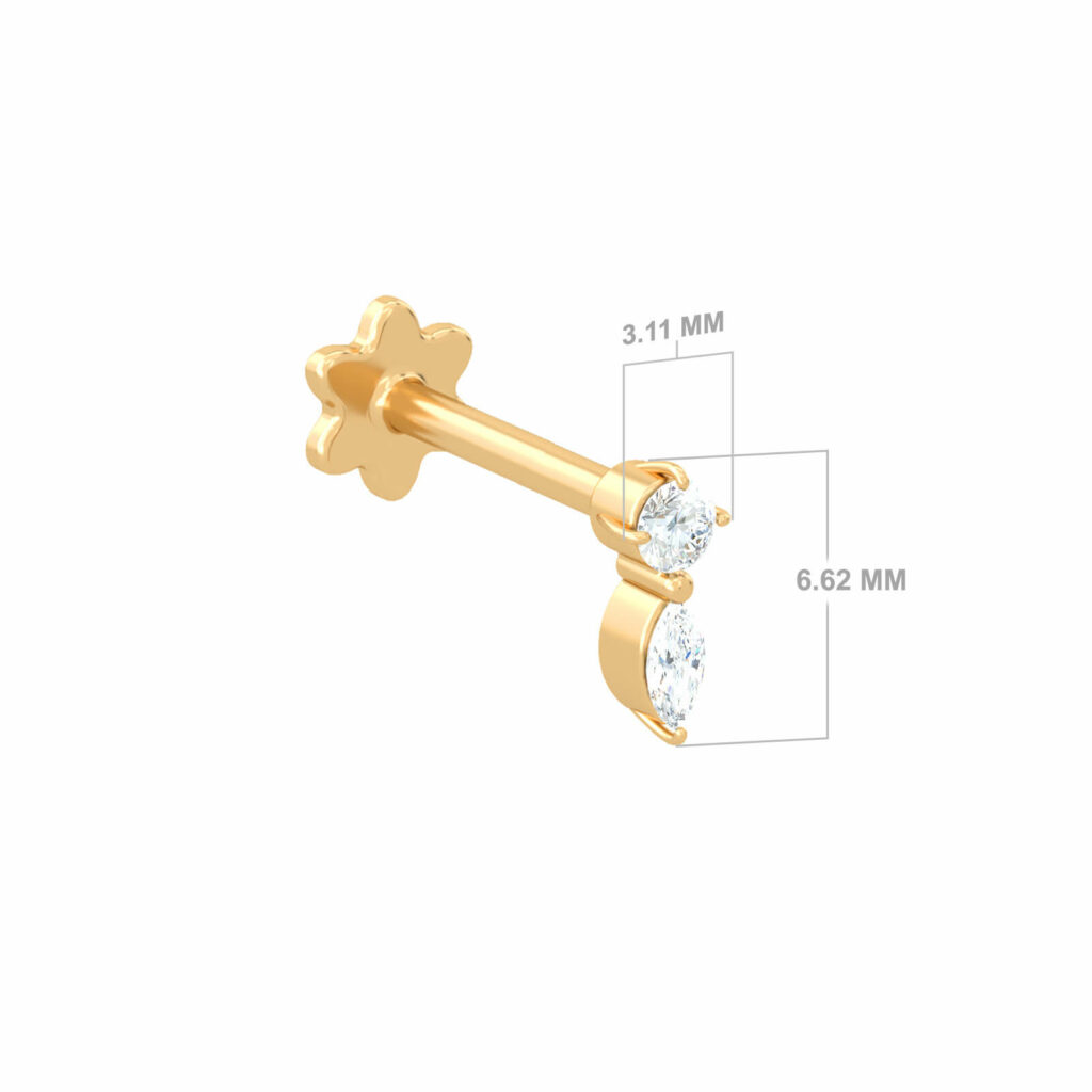 Boucle d'oreille clou marquise Y TAILLE-V4