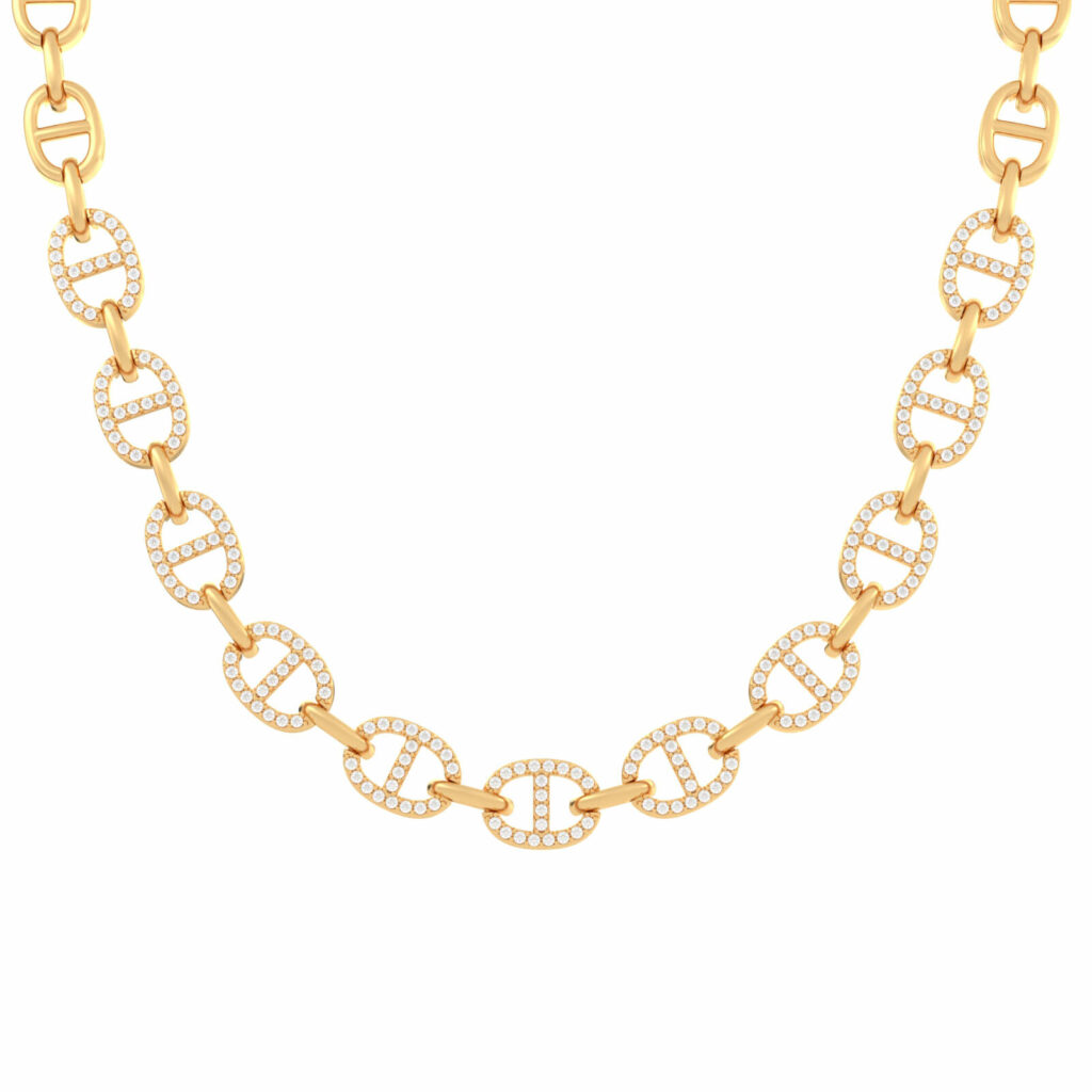 Chaîne en or avec collier en diamant-olympya-18k