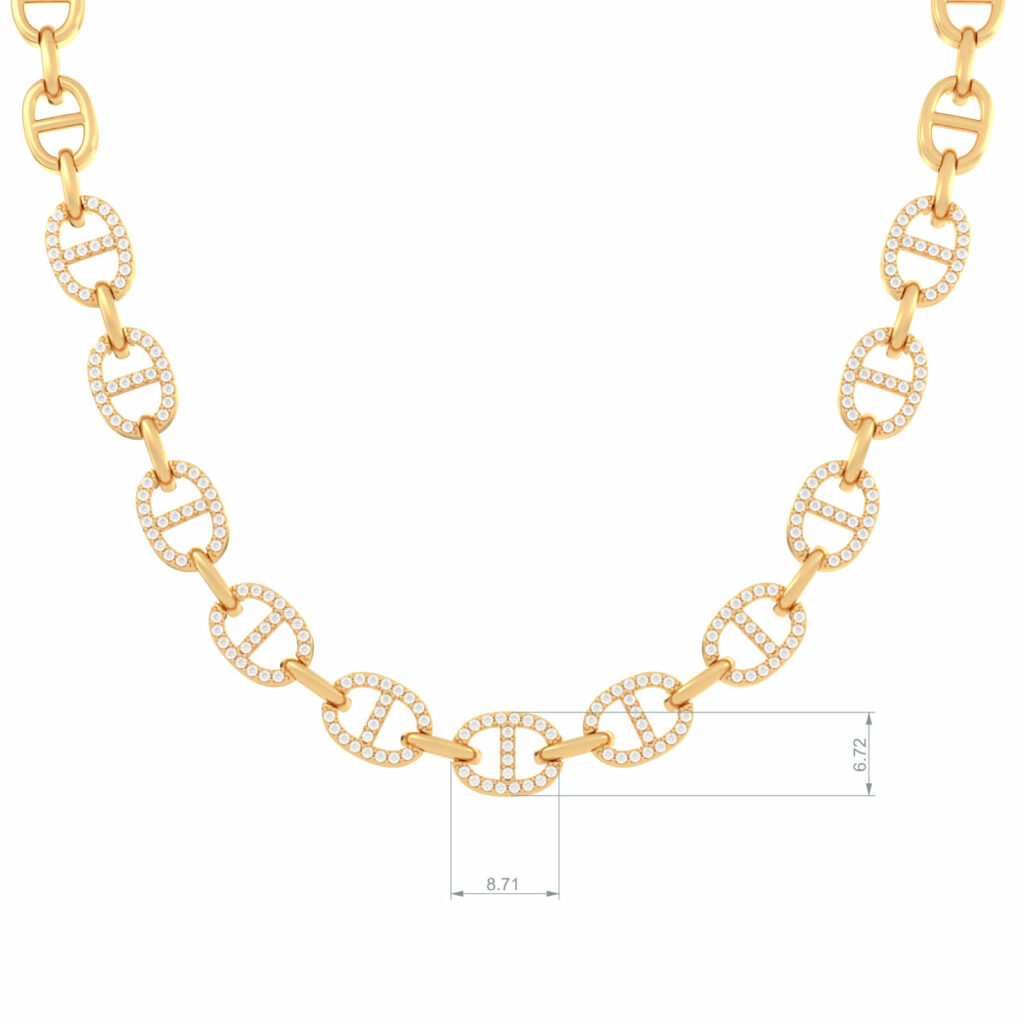 Chaîne en or avec collier en diamant-olympya-18k