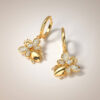 boucles d'oreilles abeille-diamonde-nid d'abeille-boucles d'oreilles-18k-or