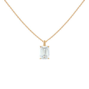 Collier de diamants taillés en émeraude-18k-or