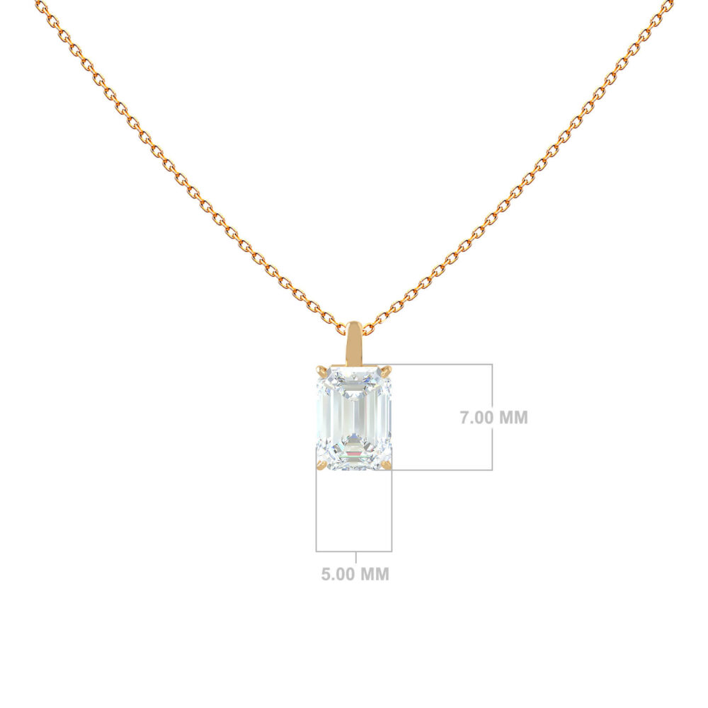 Smaragd-Schliff-Diamant-Halskette-18k-Gold