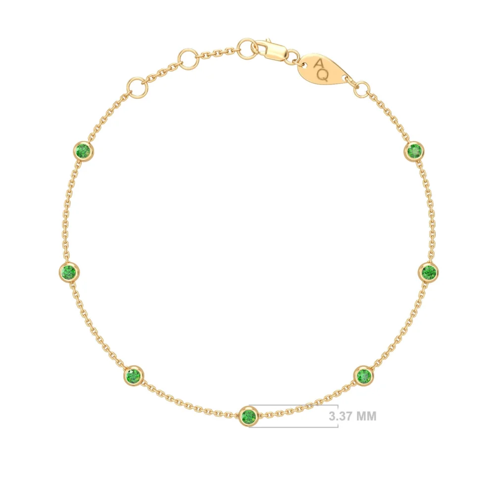 Constellation Precious Stone Anklet -emerald gold- Aquae Jewels - Exquisite Jewelry