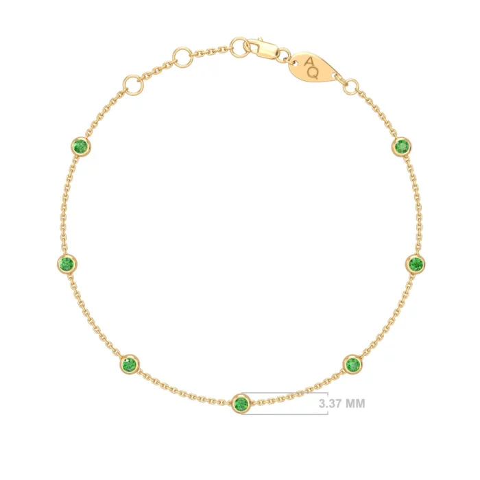 Constellation Precious Stone Anklet -emerald gold- Aquae Jewels - Exquisite Jewelry