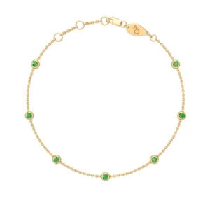 Bracelet de cheville en pierre précieuse Constellation - jaune émeraude - Aquae Jewels - Exquisite Jewelry