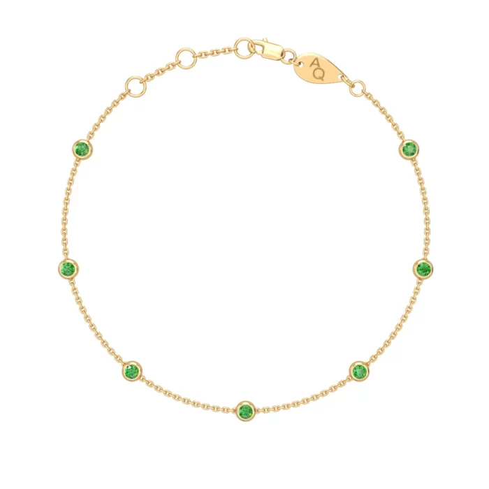 Constellation Precious Stone Anklet -emerald yellow- Aquae Jewels - Exquisite Jewelry