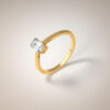 Solitär-Smaragd-Diamant-Ring-18k-Gold