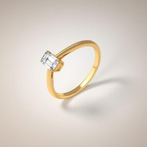 Solitär-Smaragd-Diamant-Ring-18k-Gold