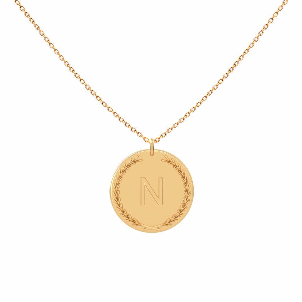 anpassbarer-letter-anhänger-halskette-medaille-18k-gold