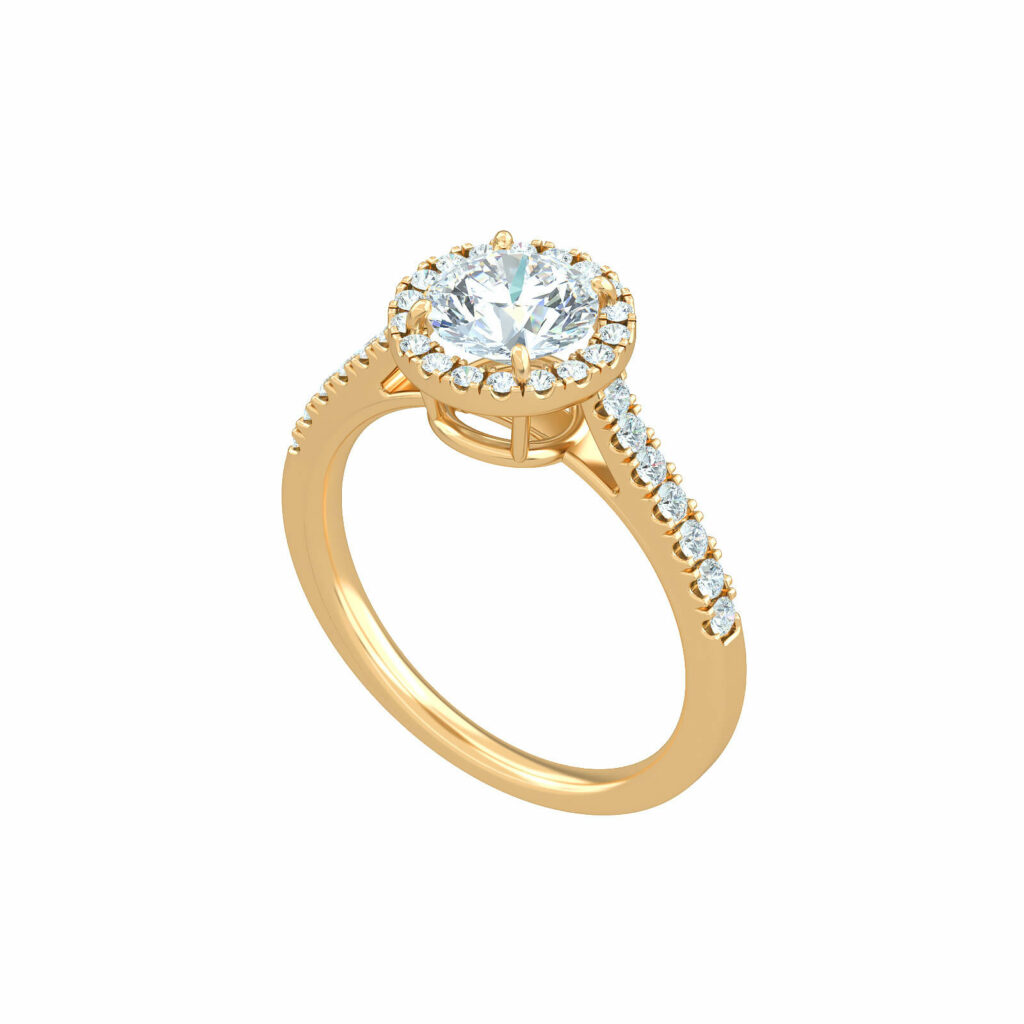 bagues de mariage en diamant pourDames-taille ronde-18k-or