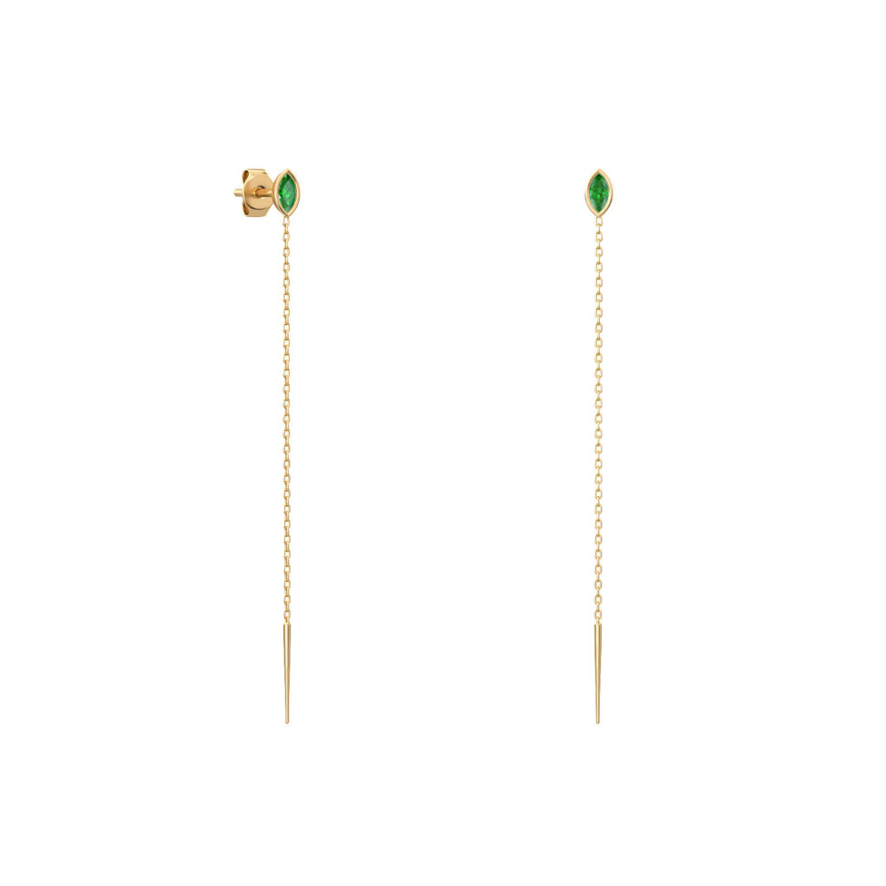 Earrings 3043 PAIR Emerald Y