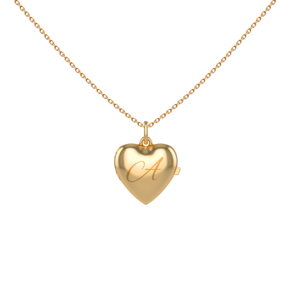 pendentif-coeur en or collier-lettre