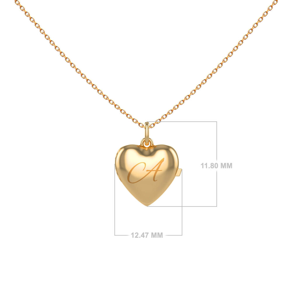 Collier médaillon coeur lettre Y TAILLE