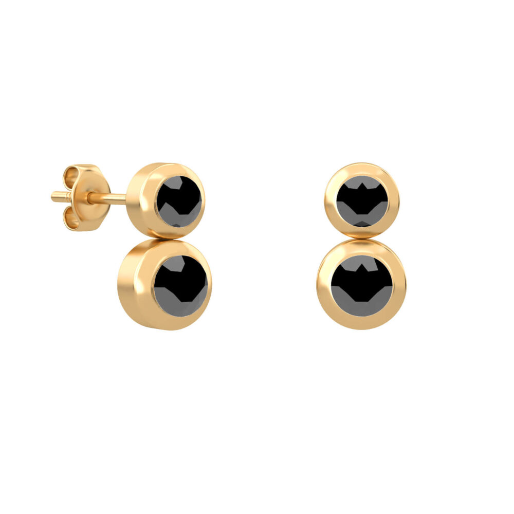 Boucles d'oreilles diamant noir-boucles d'oreilles diamant noir-duo-18k-or