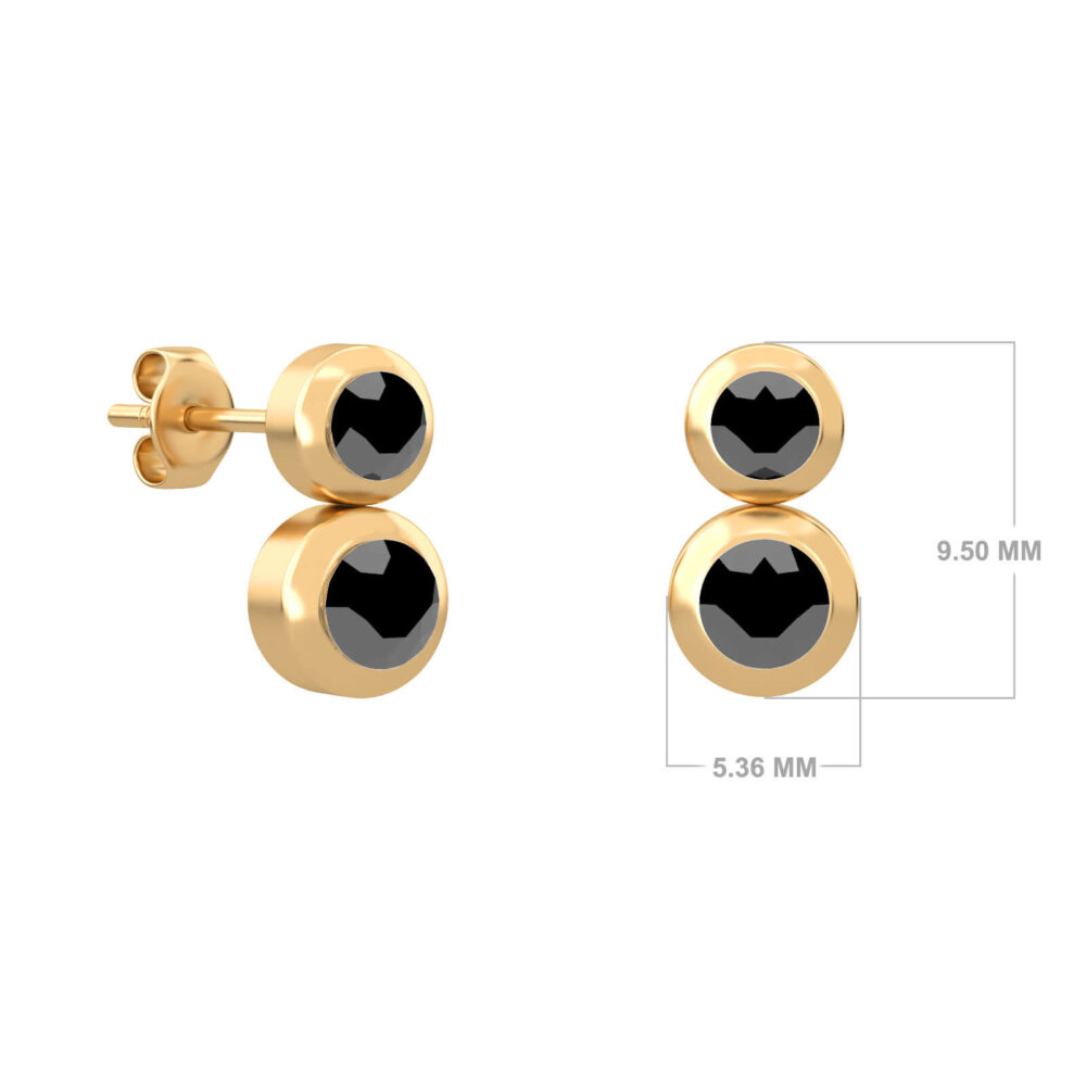 Boucles d'oreilles diamant noir-boucles d'oreilles diamant noir-duo-18k-or