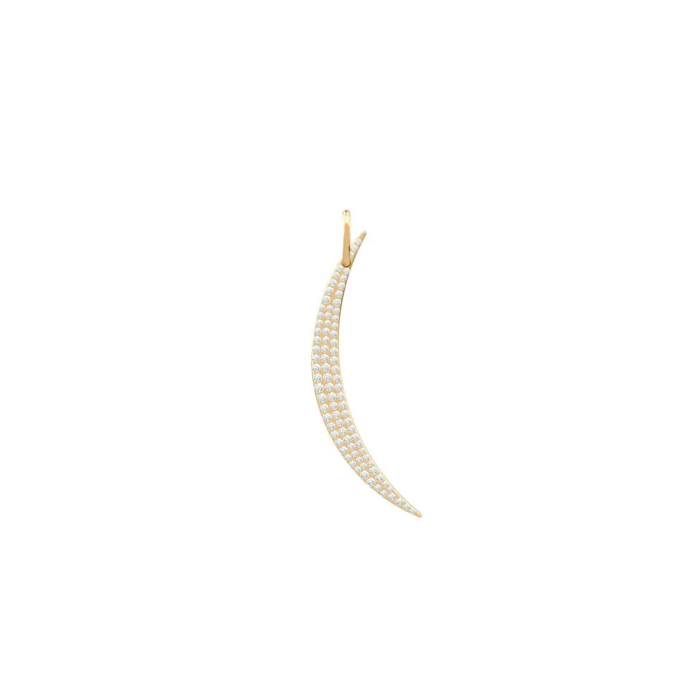 Charm Crescent Moon with diamonds Y