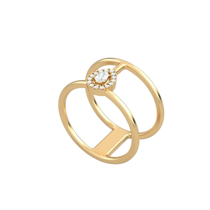 gold-pear-ring-2-rows-full-gold-pear-ring-18k-gold