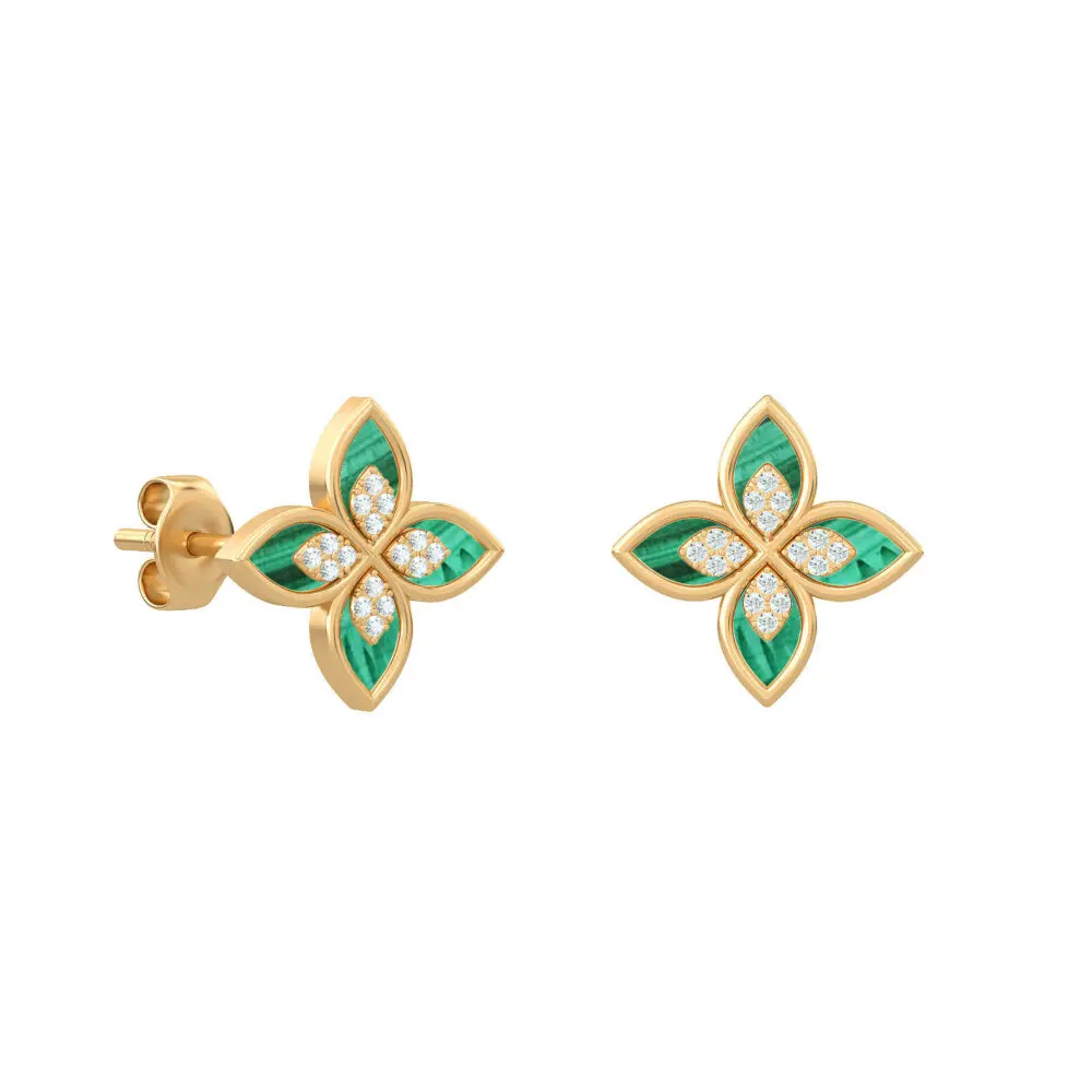 Boucles d'oreilles Ava PAIR Malachite Y