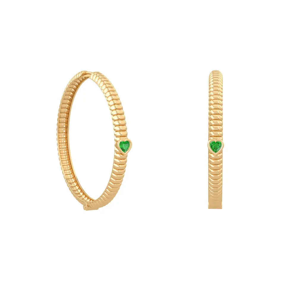 Earring Hermes Hoops EMERALD PAIR Y