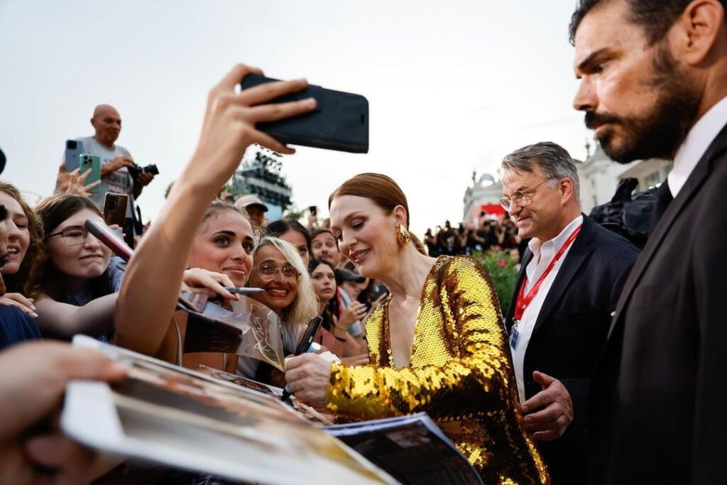 A stunning display of celebrity jewelry at the 2024 Venice Film Festival, showcasing various sparkling pieces designer jewelry .